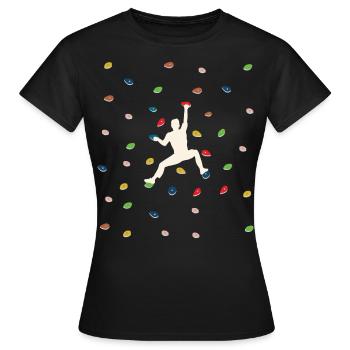 Bouldern, Klettern Freiklettern Kletterhalle - Frauen T-Shirt - Schwarz - Vorne - AI Model Female 172 dark (172cm)