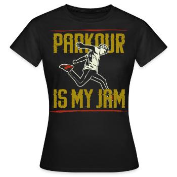 Parkour Free Running Traceur - T-shirt Femme - noir - Devant - AI Model Female 172 dark (172cm)