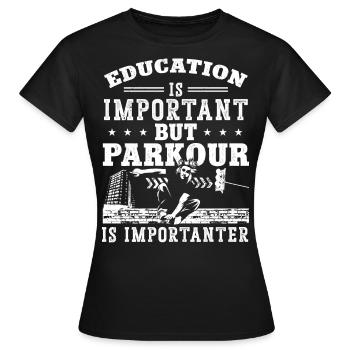 Parkour Free Running Traceur - T-shirt Femme - noir - Devant - AI Model Female 172 dark (172cm)
