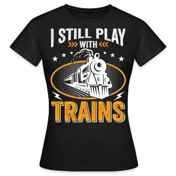 Train Model Builder, Model Locomotive Locomotive - Women's T-Shirt - black - Front - AI Model Female 172 dark (172cm)