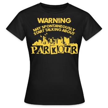 Parkour Free Running Traceur - T-shirt Femme - noir - Devant - AI Model Female 172 dark (172cm)