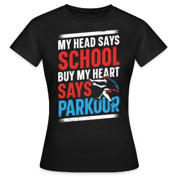 Parkour Free Running Traceur - T-shirt Femme - noir - Devant - AI Model Female 172 dark (172cm)
