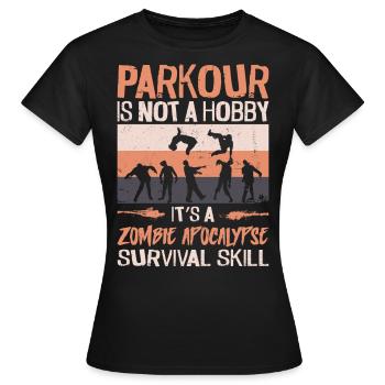 Parkour Free Running Traceur - T-shirt Femme - noir - Devant - AI Model Female 172 dark (172cm)