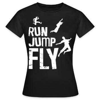 Parkour Free Running Traceur - T-shirt Femme - noir - Devant - AI Model Female 172 dark (172cm)