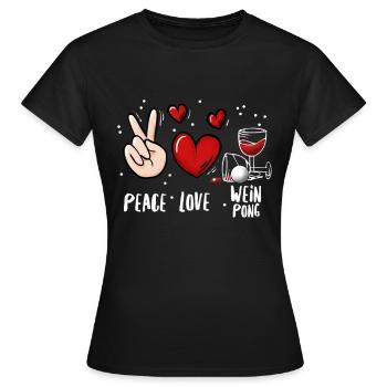 Wein Pong Trinkspiel - Frauen T-Shirt - Schwarz - Vorne - AI Model Female 172 dark (172cm)