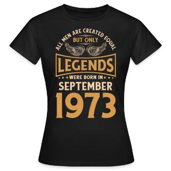 50th birthday The legends were born in September 19 - Women's T-Shirt - black - Front - AI Model Female 172 dark (172cm)