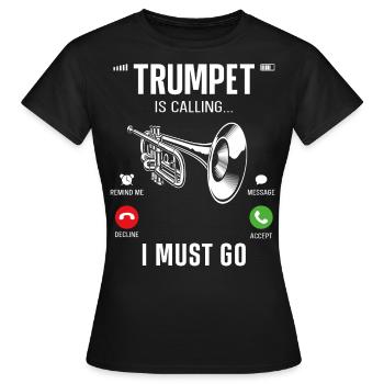 Trumpet Player Phone Display - Frauen T-Shirt - Schwarz - Vorne - AI Model Female 172 dark (172cm)