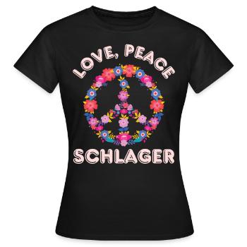 Fête de musique folklorique, Festival de village Love Peace Schlager - T-shirt Femme - noir - Devant - AI Model Female 172 dark (172cm)
