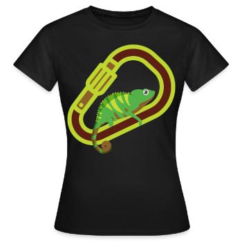 Bouldern, Klettern, Freiklettern Chameleon Boulder - Frauen T-Shirt - Schwarz - Vorne - AI Model Female 172 dark (172cm)
