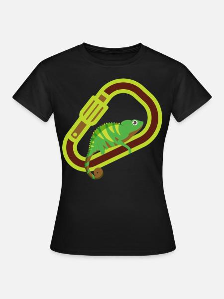Bouldern, Klettern, Freiklettern Chameleon Boulder - Frauen T-Shirt - Schwarz