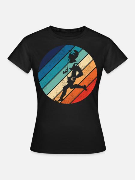 Running Runner Half Marathon Retro - Dame-T-shirt - sort