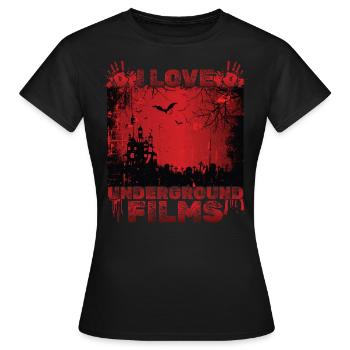 Underground Film, Independent Cinema, Horror - Frauen T-Shirt - Schwarz - Vorne - AI Model Female 172 dark (172cm)