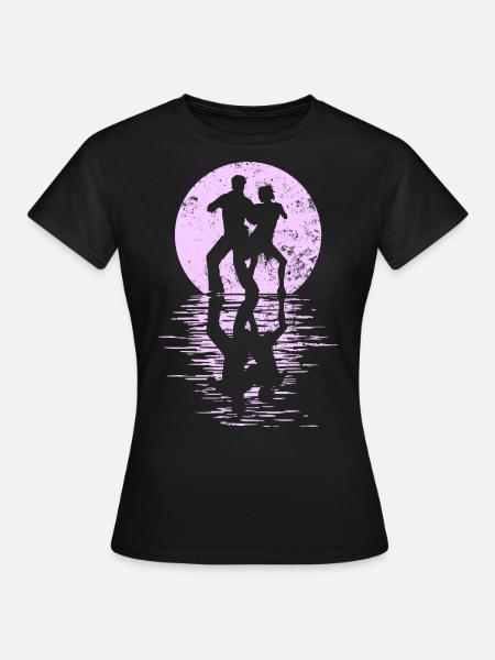 Danseurs Danse Couple Danse, Danse Rumba Renard Tango Salsa - T-shirt Femme - noir