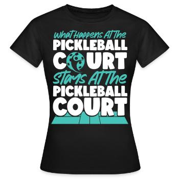 Pickleball Que se passe-t-il au - T-shirt Femme - noir - Devant - AI Model Female 172 dark (172cm)