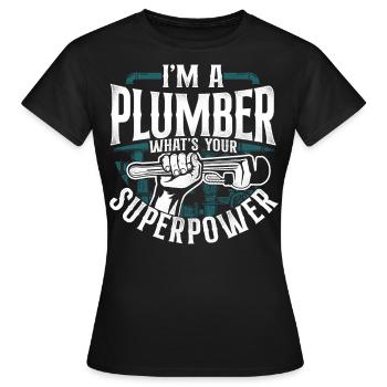 Plombier de plomberie vintage Je suis un - T-shirt Femme - noir - Devant - AI Model Female 172 dark (172cm)