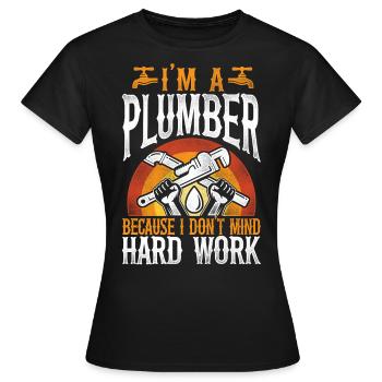 Plombier de plomberie vintage Je suis un - T-shirt Femme - noir - Devant - AI Model Female 172 dark (172cm)
