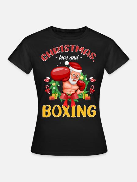 Christmas Love Boxing Boxer Weihnachtsgeschenk - Frauen T-Shirt - Schwarz