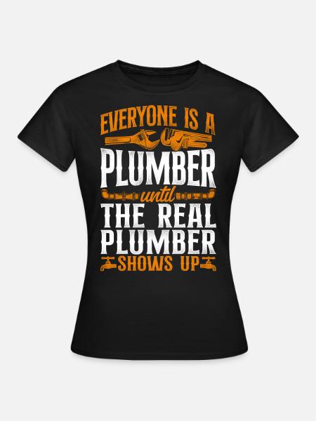 Plumbing Plumber Vintage Everyone - Dame-T-shirt - sort