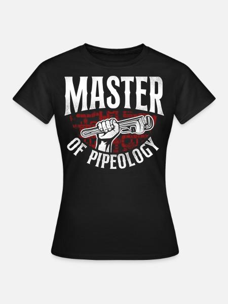 Plumbing Plumber Pun Vintage - Dame-T-shirt - sort