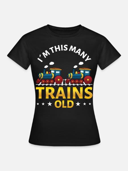 2ème anniversaire, 2 ans trains! Enfants, Boy Boy Train - T-shirt Femme - noir