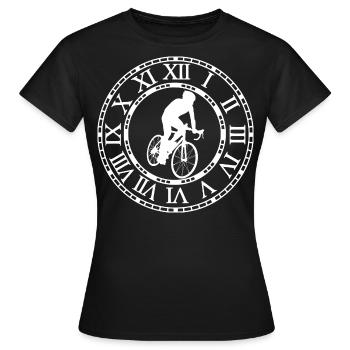 Clock Roman Numerals MTB Bike - Women's T-Shirt - black - Front - AI Model Female 172 dark (172cm)