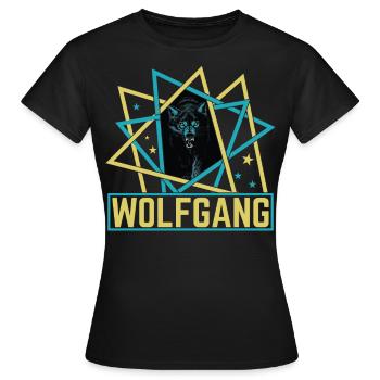 WOLFGANG Nom Tenue de loup pour le jour du nom avec le nom - T-shirt Femme - noir - Devant - AI Model Female 172 dark (172cm)