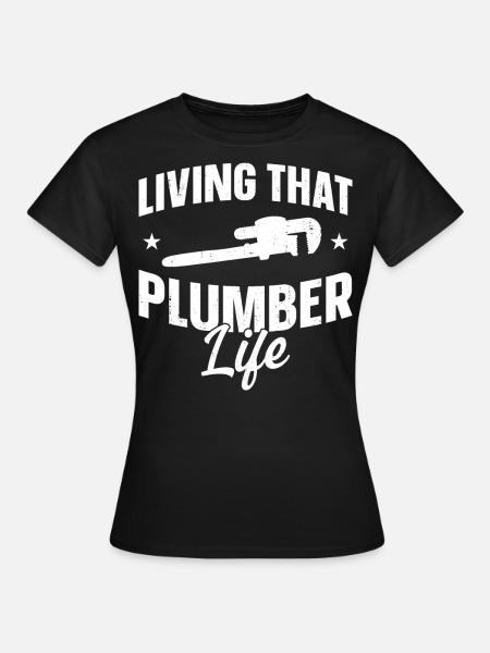 Plumbing Plumber Vintage Living - Dame-T-shirt - sort