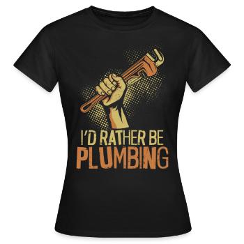 Plombier de plomberie vintage que j’aurais - T-shirt Femme - noir - Devant - AI Model Female 172 dark (172cm)
