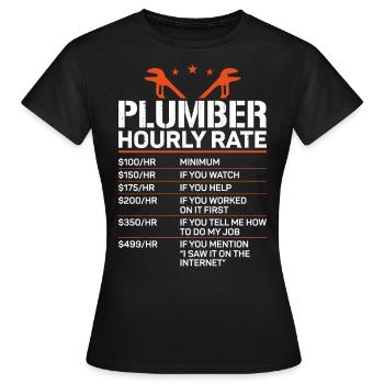 Plombier Plombier Plombier Vintage Plombier - T-shirt Femme - noir - Devant - AI Model Female 172 dark (172cm)