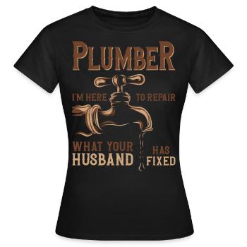 Plombier Plombier Plombier Vintage Plombier - T-shirt Femme - noir - Devant - AI Model Female 172 dark (172cm)