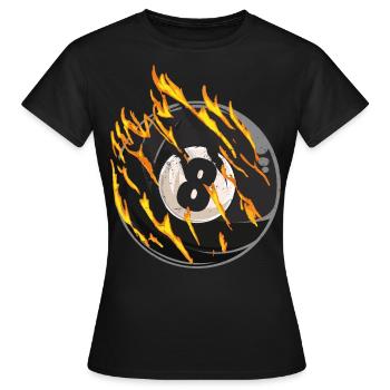 Billiards Pool Player Ball 8 Ball - Frauen T-Shirt - Schwarz - Vorne - AI Model Female 172 dark (172cm)
