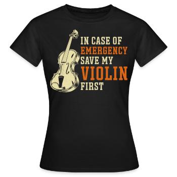 Violoniste en cas de - T-shirt Femme - noir - Devant - AI Model Female 172 dark (172cm)