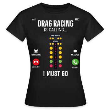 Affichage du téléphone de voiture de course de dragster - T-shirt Femme - noir - Devant - AI Model Female 172 dark (172cm)