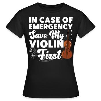 Violoniste en cas de - T-shirt Femme - noir - Devant - AI Model Female 172 dark (172cm)
