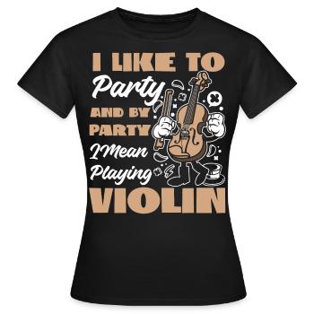 Violoniste J’aime faire la fête - T-shirt Femme - noir - Devant - AI Model Female 172 dark (172cm)