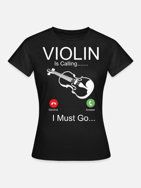 Violin Violinist Phone Display - Frauen T-Shirt - Schwarz