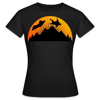 Wingsuit fliegen Base Jumping Skydiving Retro - Frauen T-Shirt - Schwarz - Vorne - AI Model Female 172 dark (172cm)
