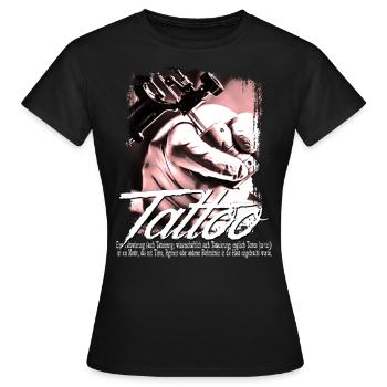 machine à tatouer tatouage crâne tribal encré - T-shirt Femme - noir - Devant - AI Model Female 172 dark (172cm)