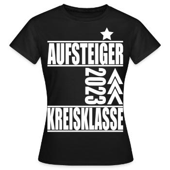 Aufsteiger Kreisklasse 2023 Aufstiegstrikot - Frauen T-Shirt - Schwarz - Vorne - AI Model Female 172 dark (172cm)