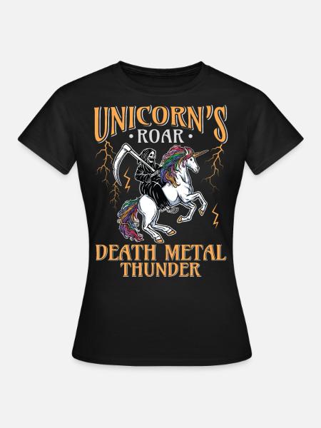 Goth rock satan unicorn festivaler death metal - T-skjorte for kvinner - svart