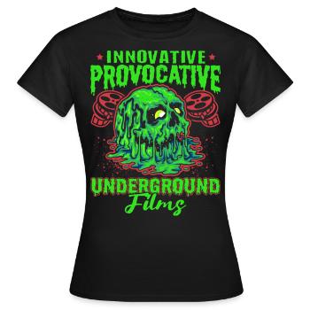 Underground Film, Independent Cinema, Horror - Frauen T-Shirt - Schwarz - Vorne - AI Model Female 172 dark (172cm)