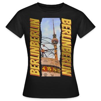 Tour de télévision de Berlin Skyline Gold Allemagne - T-shirt Femme - noir - Devant - AI Model Female 172 dark (172cm)