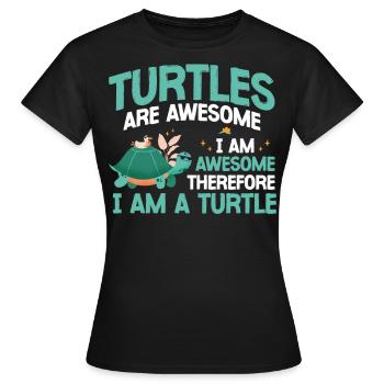 Sea Turtle Tortoise Turtles Are - Frauen T-Shirt - Schwarz - Vorne - AI Model Female 172 dark (172cm)