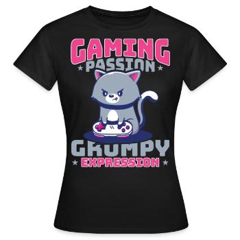Jeux, Jeux d’argent, Jeux vidéo, Gamer - T-shirt Femme - noir - Devant - AI Model Female 172 dark (172cm)