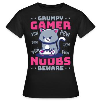 Jeux, Jeux d’argent, Jeux vidéo, Gamer - T-shirt Femme - noir - Devant - AI Model Female 172 dark (172cm)