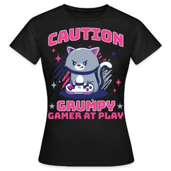 Jeux, Jeux d’argent, Jeux vidéo, Gamer - T-shirt Femme - noir - Devant - AI Model Female 172 dark (172cm)