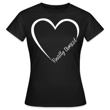Happy Divorce Party Heart Finally - Frauen T-Shirt - Schwarz - Vorne - AI Model Female 172 dark (172cm)