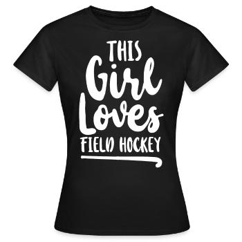 Hockey sur gazon Cette fille aime le terrain - T-shirt Femme - noir - Devant - AI Model Female 172 dark (172cm)