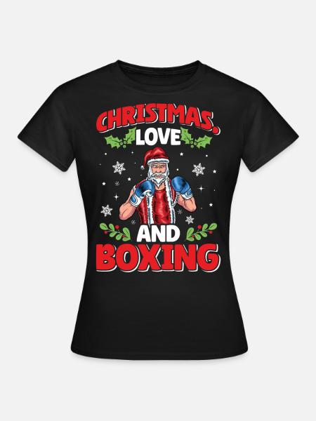 Christmas Love Boxing Boxer Weihnachtsgeschenk - Frauen T-Shirt - Schwarz