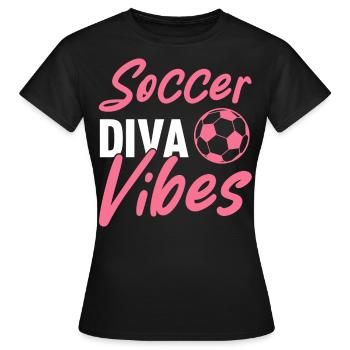 Soccer féminin, Football féminin, Football féminin - T-shirt Femme - noir - Devant - AI Model Female 172 dark (172cm)